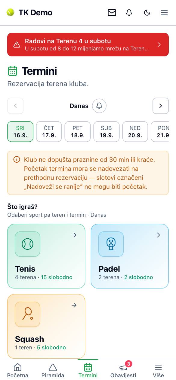 Kalendar na mobitelu: izbor sporta