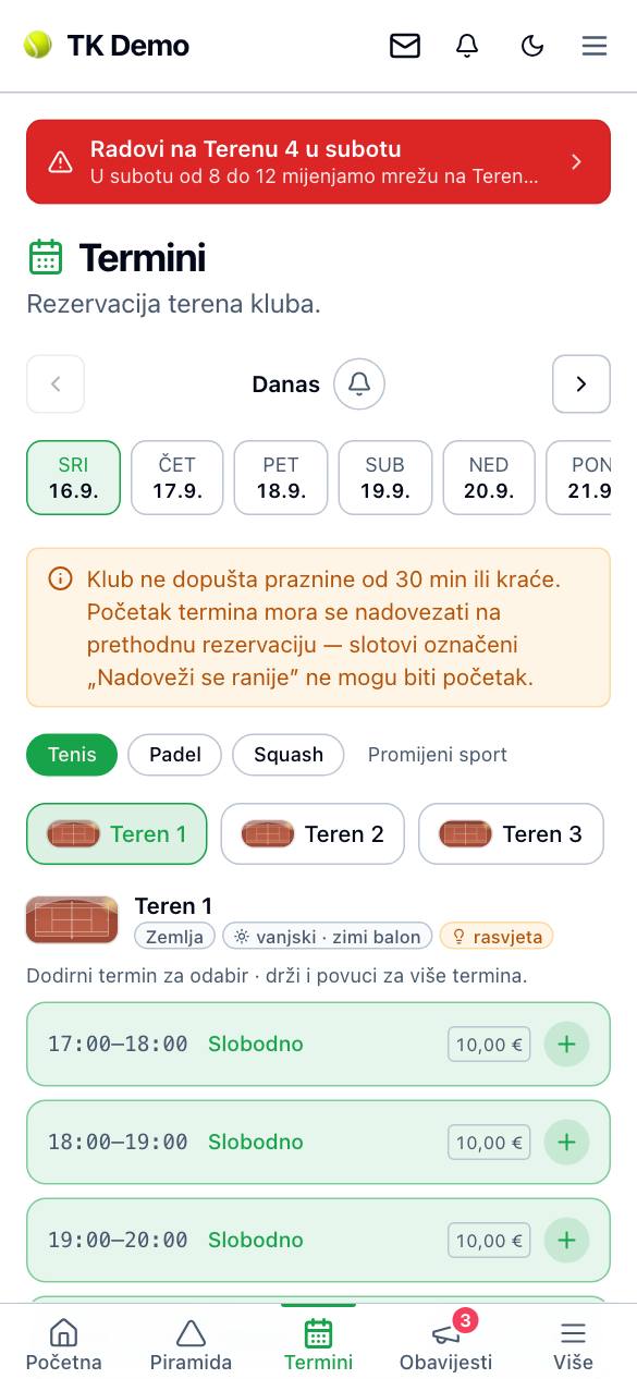 Kalendar na mobitelu: slobodni termini s cijenom
